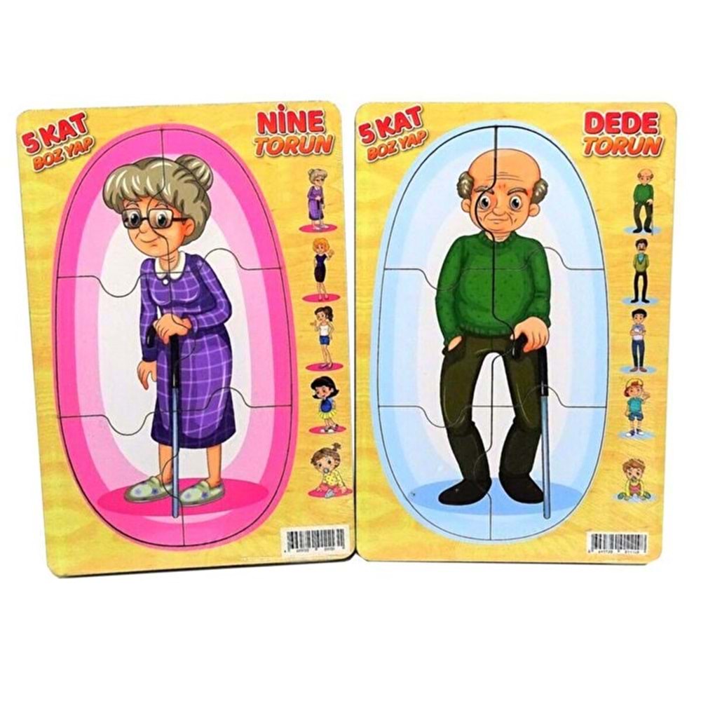 CC OYUNCAK1113-1114 NİNE DEDE TORUN AHŞAP YAPBOZ