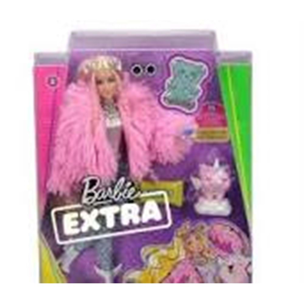 GRN28 Barbie Extra - Pembe Ceketli Bebek