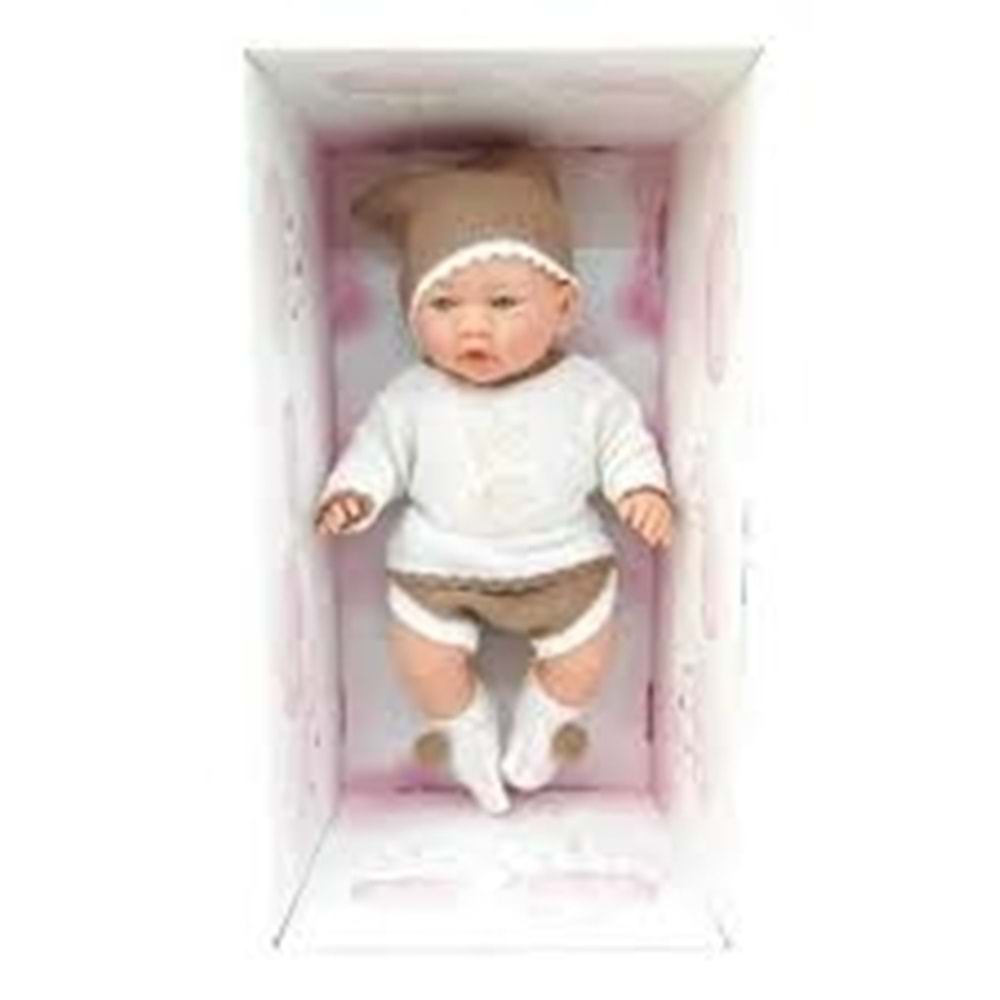 GALTOYS 1128-A AZRA NEWBORN BEJ-KAHVE TRİKO ELBİSELİ