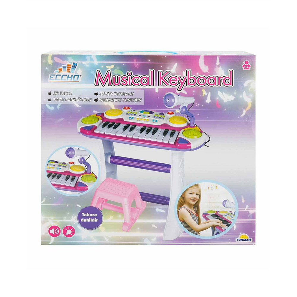 SUN S00033352 ORG 32 TUŞ MİKROFONLU SES/IŞIK MOR/YŞL
