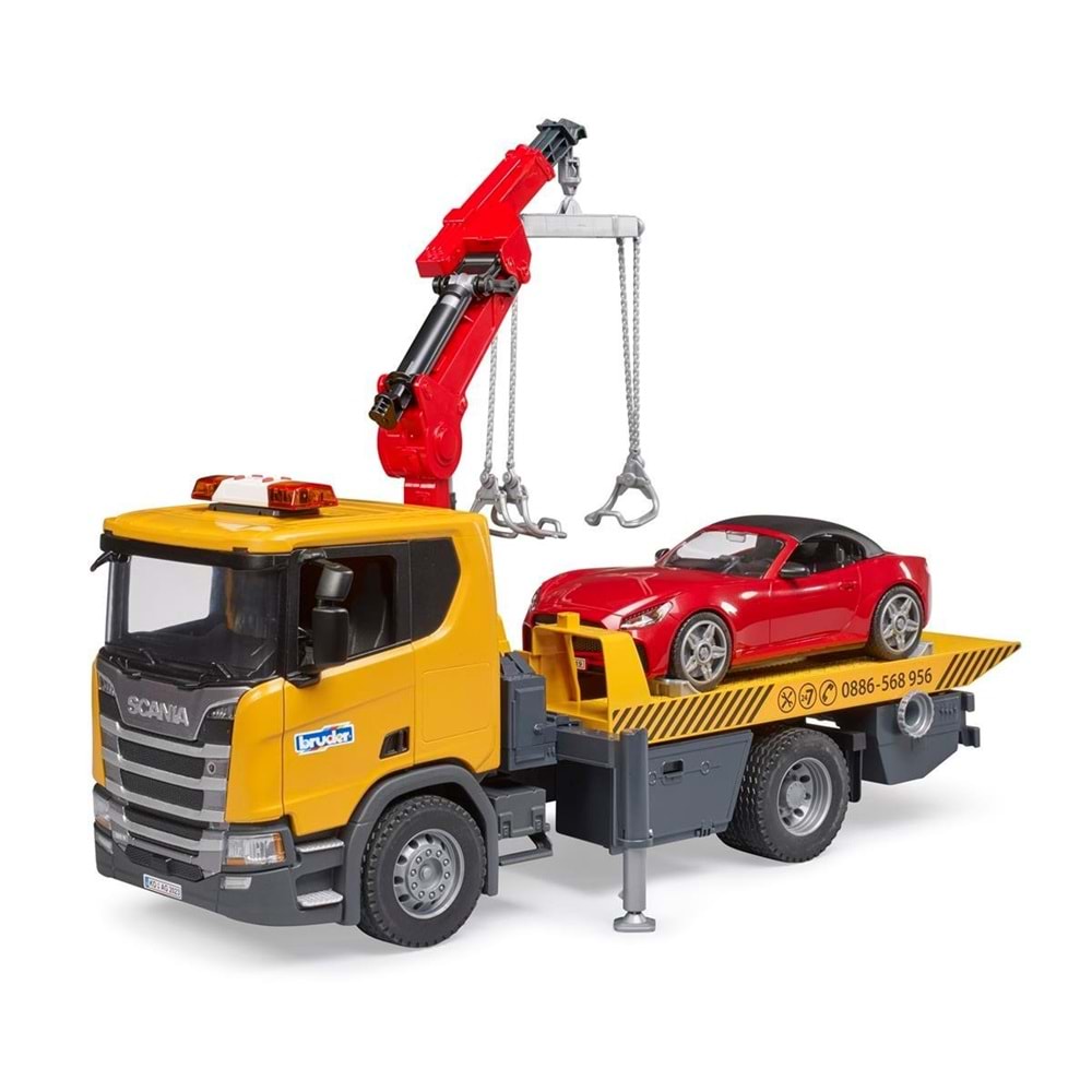 BRUDER 3552 SCANIA 560R ÇEKİCİ VE ROADSTER ARABA
