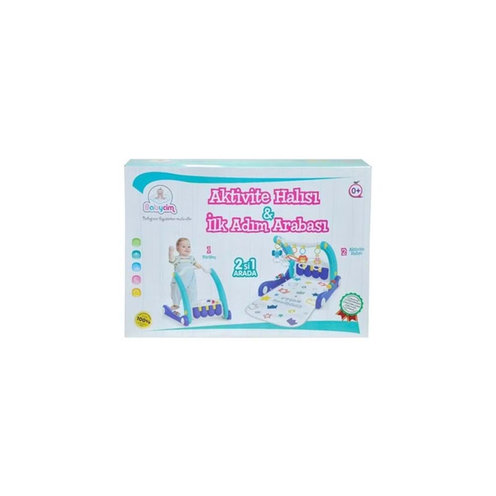 BİRLİK E0633 Aktivite Halısı&İlk Adım Arabası 2IN1 -Mavi