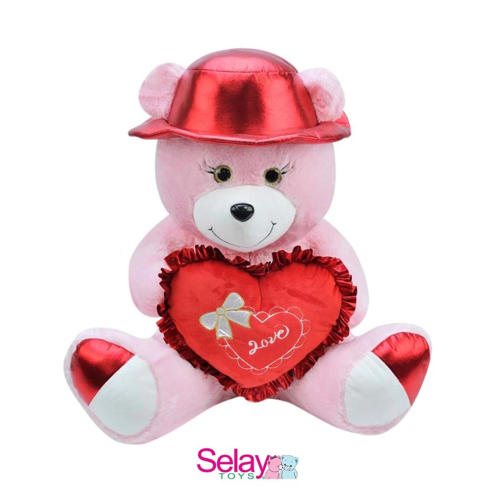 SELAY 1910 ŞAPKALI AYICIK 45 CM PEMBE