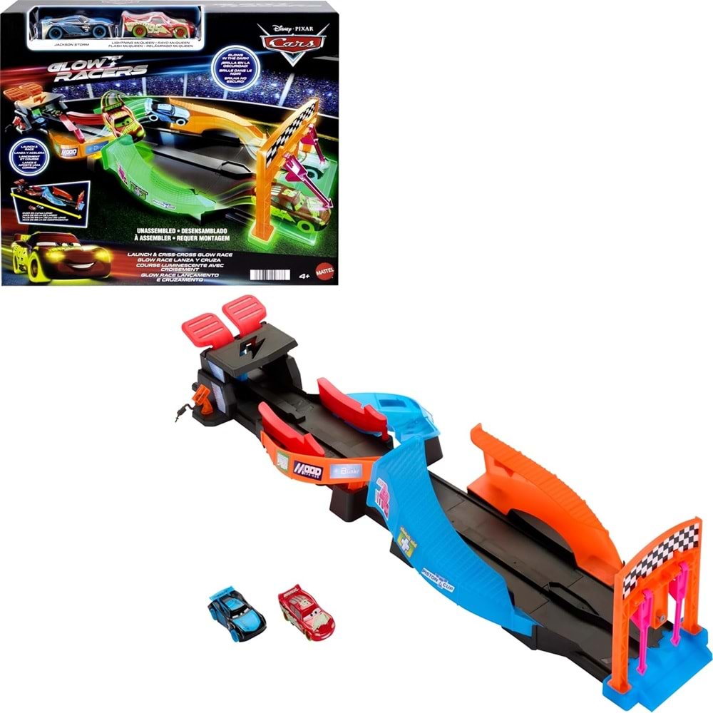 HPD80 Cars Karanlıkta Parlayan Yarışçılar Pist Set