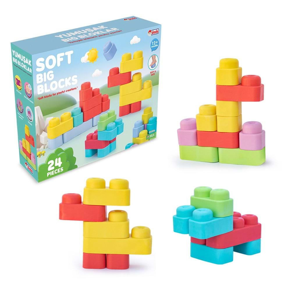 DEDE 04006 YUMUŞAK BIG BLOKLAR 24 PARÇA