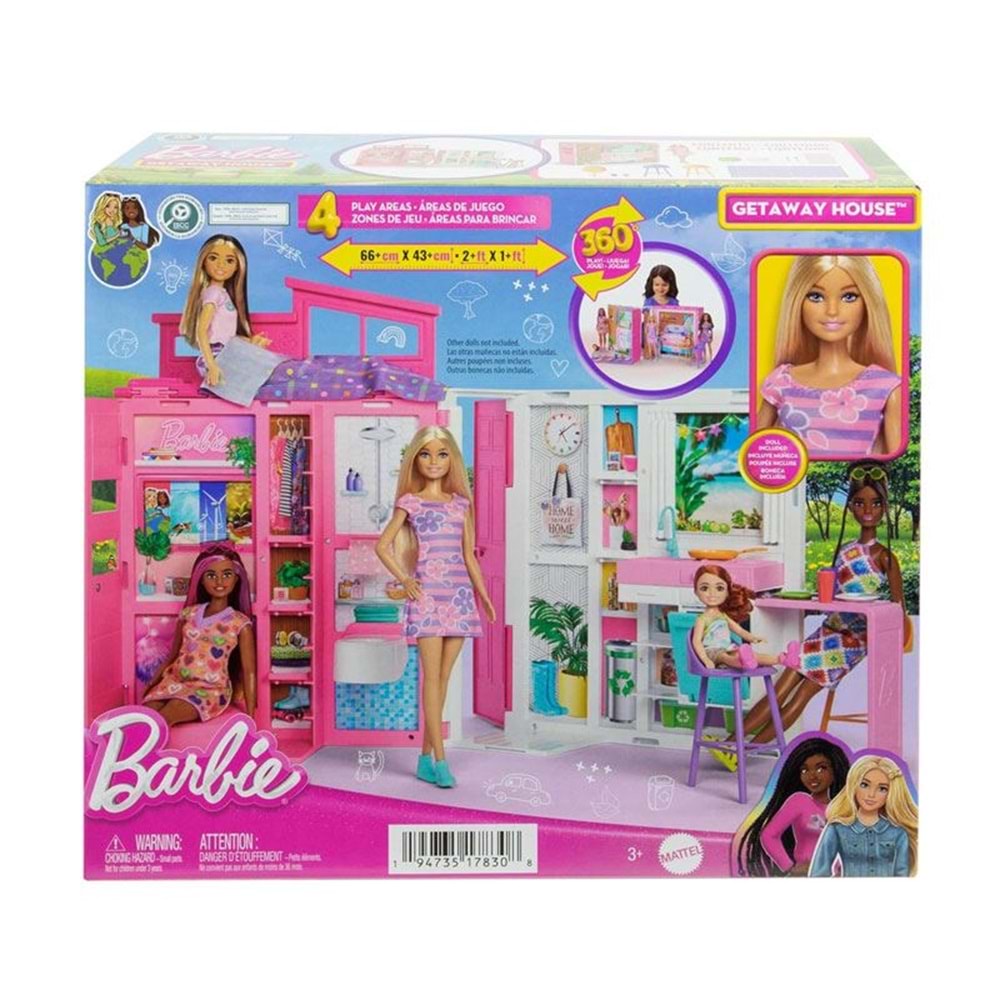 MATTEL HRJ77 Barbienin Yeni Portatif Evi 2024 (Bebek Dahi