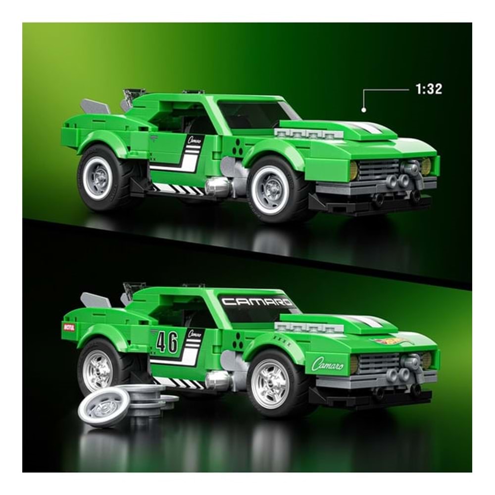 JFT16 Mattel Brick Shop H.W.Speed Serisi-Custom '68 Camaro 289 parça