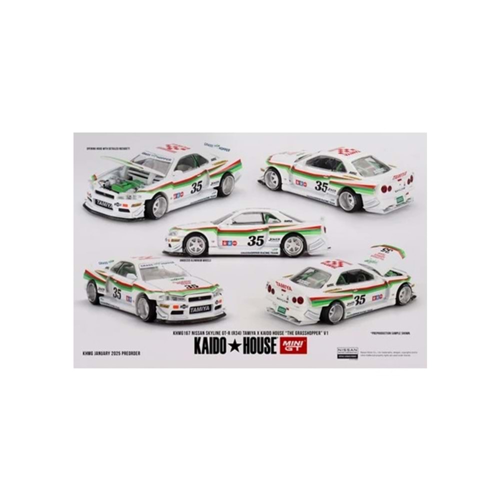 EKN Mini GT KAİDO HAUSE 177 1/64 Nissan Skyline GT-R (R34) TAMIYA x KAIDO HOUSE 
