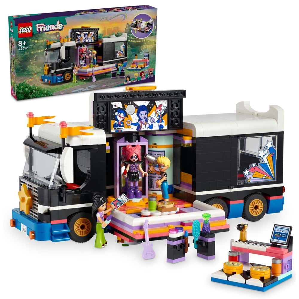 LEGO 42619 Friends Pop Star Turne Otobüsü 845 parça +8 yaş