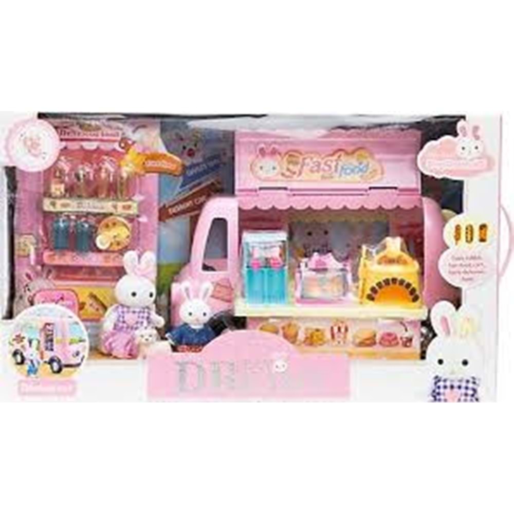 MEGA BIG06623 BAY DREAMY MİNİ TAVŞAN- FAST FOOD KARAVANI OYUN SETİ