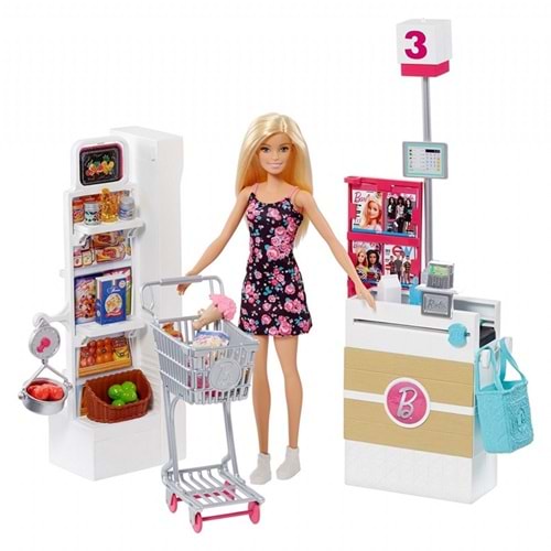 FRP01 Barbie Süpermarkette Oyun Seti /Barbienin Hayatı
