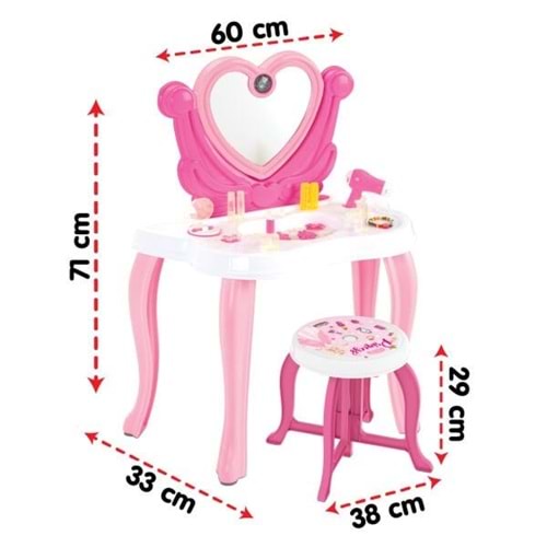PİLSAN 06 047 KALP MAKYAJ MASASI (PEMBE)