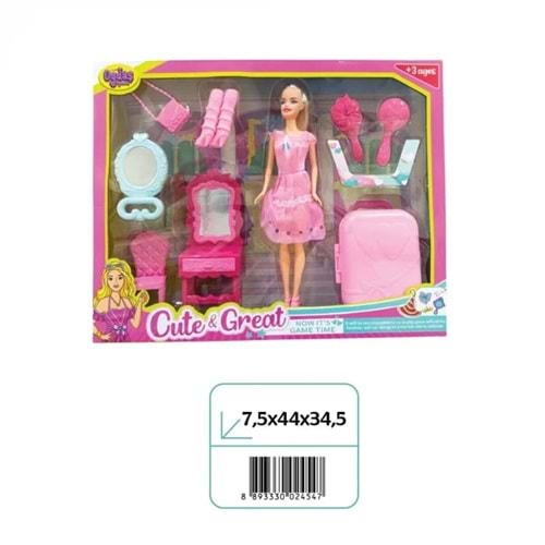 OYDAŞ 02454 CINDY DOLL BAVULLU MAKYAJ MASALI BEBEK