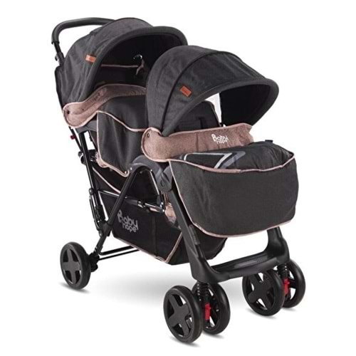BABYHOPE P-738 İKİZ PUSET ( KAHVE )