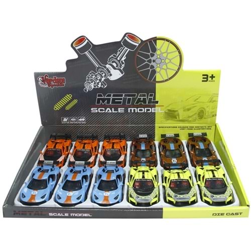 VARDEM KM-3672C CEKBIRAK 1:36 METAL SPOR ARABA (2 ASORTI)