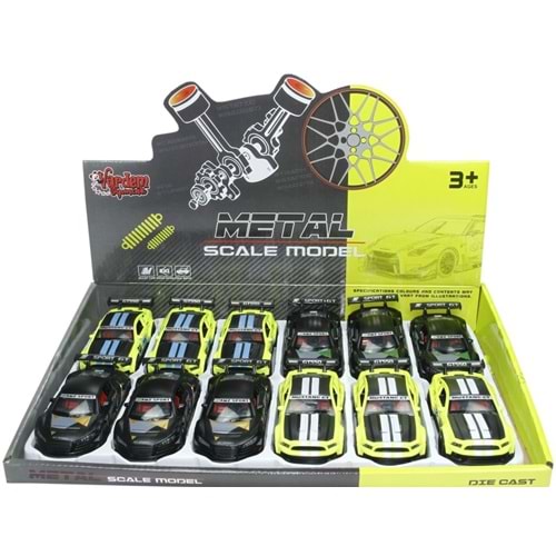 VARDEM KM-3682C CEKBIRAK 1:36 METAL SPOR ARABA (2 ASORTI) 8694359075400
