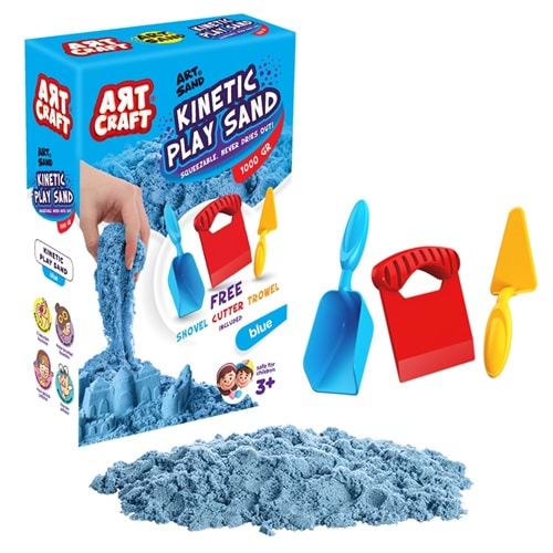 DEDE 03691 AKSESUARLI MAVİ KİNETİK KUM 1 KG