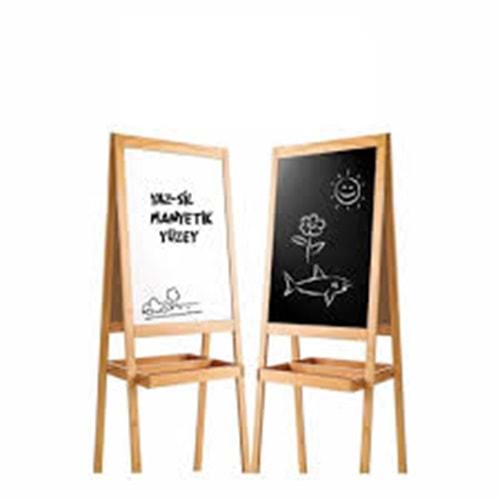 BUBU MANYETİK ÇİFT TARAFLI AHSAP YAZI TAHTASI