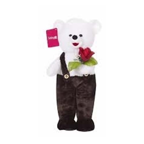 SELAY 1074 ÇİÇEKLİ TULUMLU AYICIK KAHVERENGİ