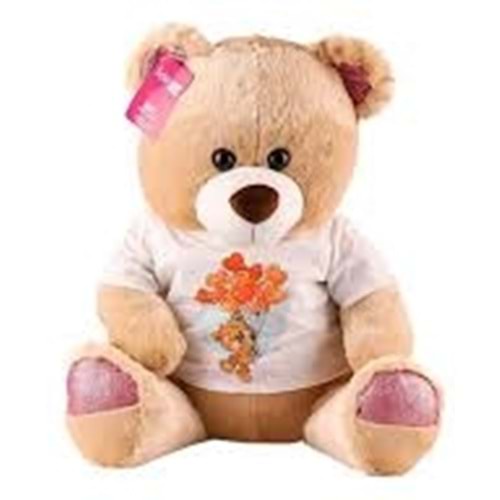 SELAY 1695 BASKILI TİŞÜRTLÜ AYI KAHVERENGİ 46 CM