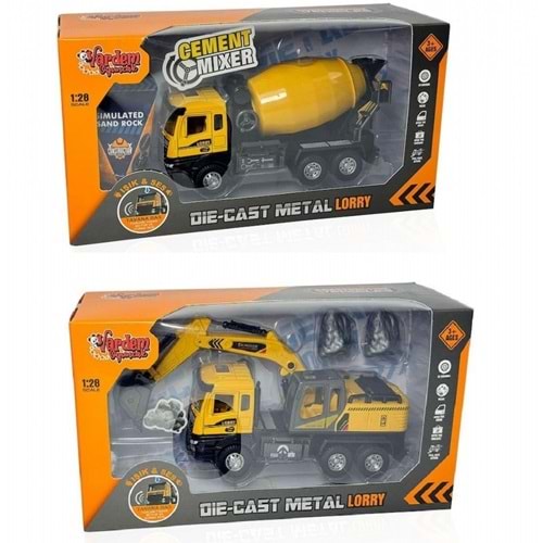 VARDEM XX992-01ABKUTULU CEK BIRAK 1:28 SESLI veEXCAVATOR - MIKSER