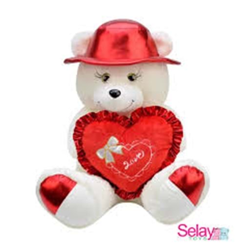 SELAY 1910 ŞAPKALI AYICIK 45 CM EKRU