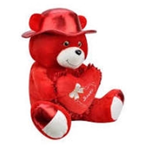 SELAY 1910 ŞAPKALI AYICIK 45 CM KIRMIZI