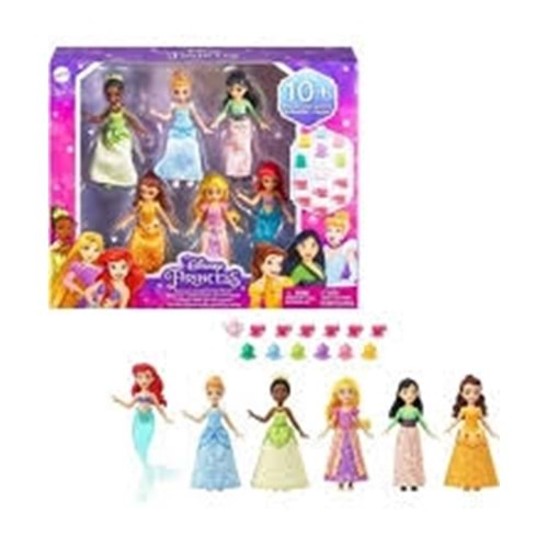 HLW91 Disney Prenses Bebekleri 6lı Set
