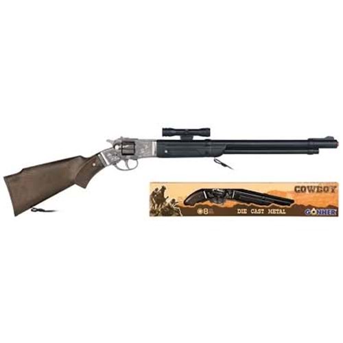 MEGA 150014GON01040 COWBOY RİFLE 8 SH. - PLASTİC DOUBLE BARREL