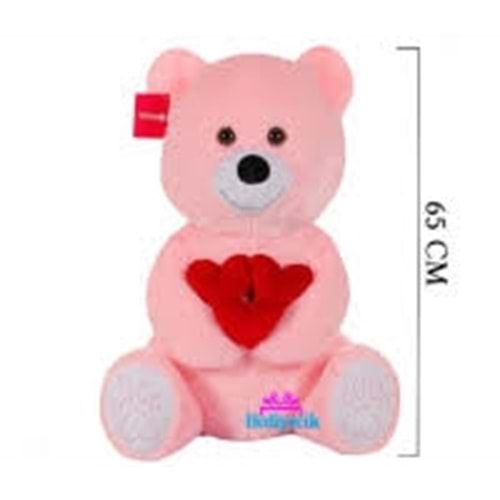 SELAY 1011 KALPLİ SEVİMLİ AYI 65 CM PEMBE