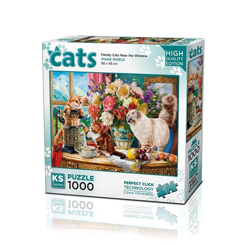KS 20794 1000 PÇS Family Cats Near The Windows48X68