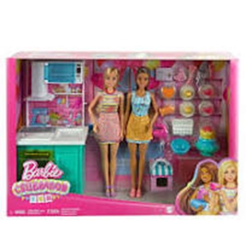 HJY94 Barbie Brooklyn veMalibu Pasta Yapıyor Oyun Set