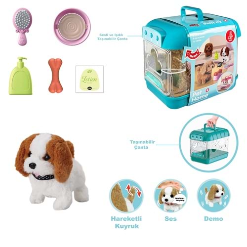 VARDEM JND 6806SESLI HAREKETLI KOPEK VE ISIKLI SEFFAF KAFESSET