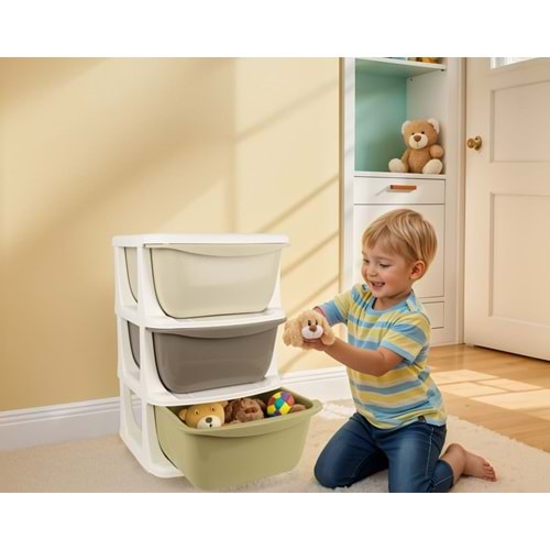 DOLU 7130 3 KATLI 3 ÇEKMECELİ SAKLAMA ÜNİTESİ