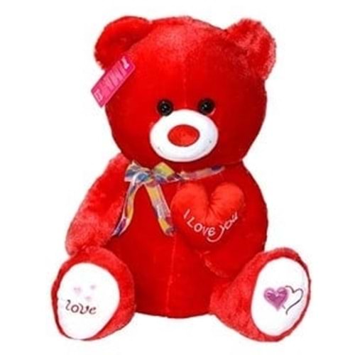 SELAY 1191 PUFFYSALAŞ AYI 80 CM KIRMIZI