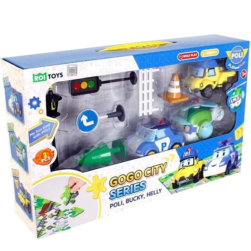 POLI-ZR-912 ROBOCAR POLİGOGO CİTY SERİES POLİ BURKYHELLY OYUN SETİ