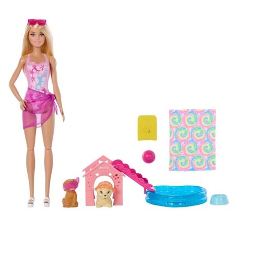 JBF35 Barbie Köpekçikle Havuz Partisi Oyun Seti