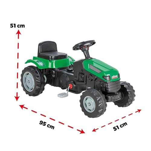 PİLSAN 07 316 ACTIVE TRAKTÖR RÖMORKLU PEDALLI (YEŞİL)