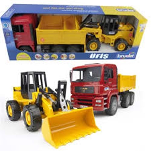 BRUDER BR02752 MAN DAMPERLİ KAMYON VE FR 130 KEPÇE