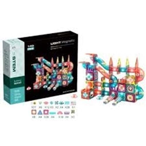 BAŞEL CH1174 Magnetic Tiles Light Version 140 Parça