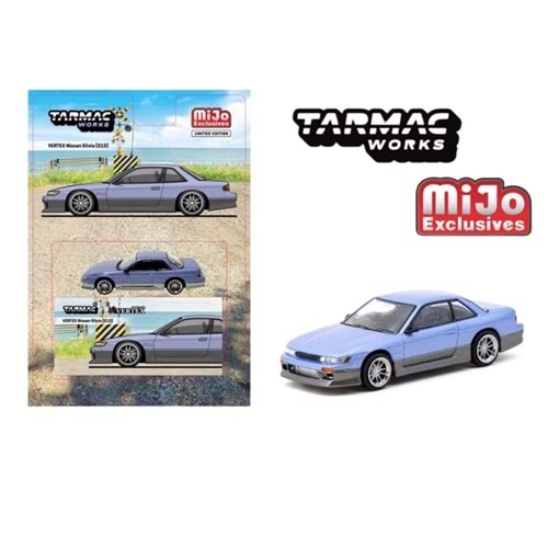 EKN Tarmac Works 1/64 VERTEX Nissan Silvia S13 Blue/Grey