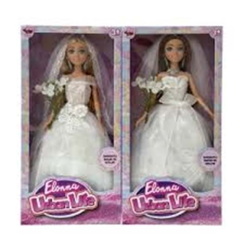 VARDEM WG-66631(48Pcs) 29CM GELINLIKLI TACLI BEBEK + KUTU MANKEN BEBEK