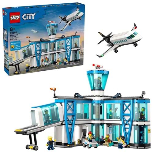 LEGO 60502 City Havaalanı veUçak 887 parça +8 yaş