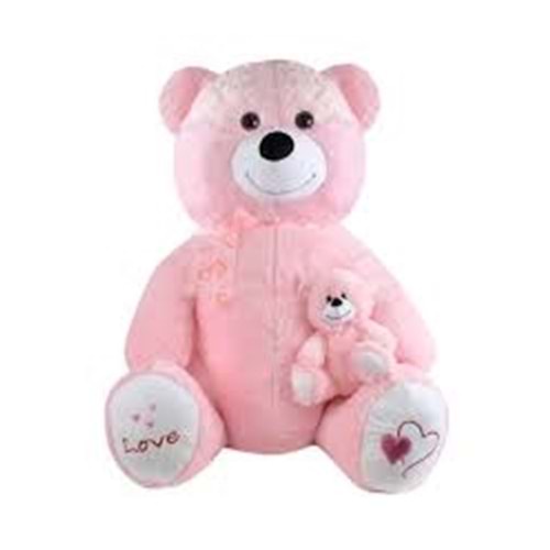 SELAY 1085 GÜLEN YAVRULU AYI 95 CM-PEMBE