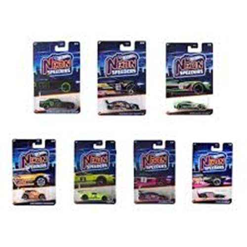 MATTEL HLH72 Hot Wheels Neon Yarışlar Temalı Arabalar
