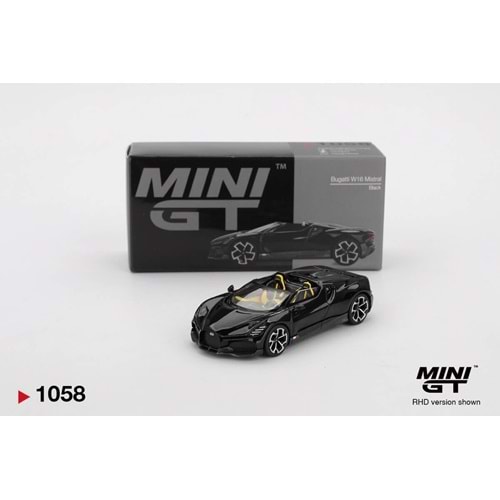 EKN Mini GT 1058 1/64 Bugatti W16 Mistral Black MGT01058