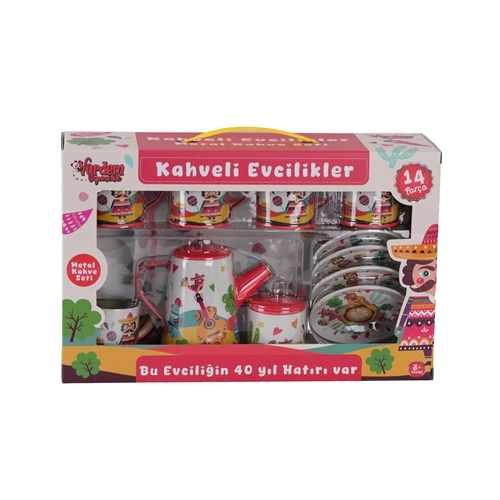 VARDEM ATF-996-7A-10A 14 PARÇA DESENLİ METAL ÇAY SET