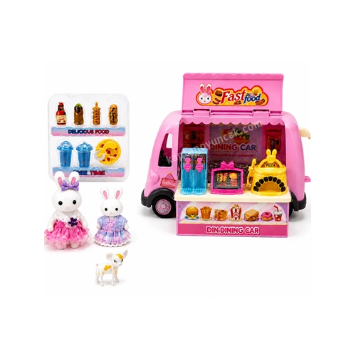 MEGA BIG06623 BAY DREAMY MİNİ TAVŞAN- FAST FOOD KARAVANI OYUN SETİ