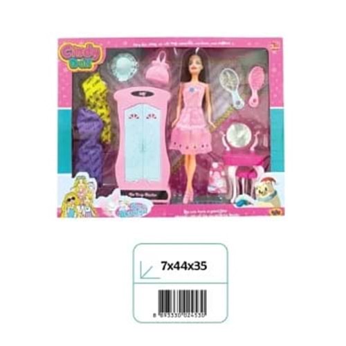 OYDAŞ 02453 CINDY DOLL DOLAPLI MAKYAJ MASALI BEBEK*12*