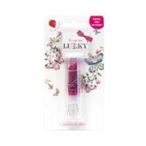 MEGA LUKKY ÇİLEK AROMALI SİMLİ LİPSTİCK KIRMIZI
